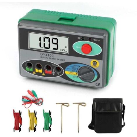 Erdungs- und elektrischer Widerstandsmesser 02000Ω Digitales LCD-Erdungswiderstandsmessgerät, Bodenwiderstandsmessgerät, Megohmmeter