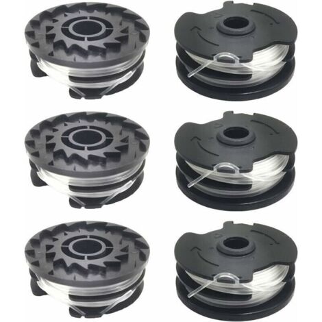 6er-Packung Spulen mit 1,6 mm Nylonfaden für LIDL Parkside Rasentrimmer – Spiraldesign für effizientes Schneiden – Kompatibel mit PRTA 20-Li, PRT 300, PRT 550 (1/4)