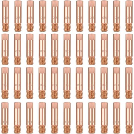 40 Stück Kupfer-Kontaktspitzen für Schweißdüsen, Kontaktrohre 0,8 mm, 0,9 mm, 1 mm, Schweißbrenner-Verschleißteile für 15AK MIG (1/5)