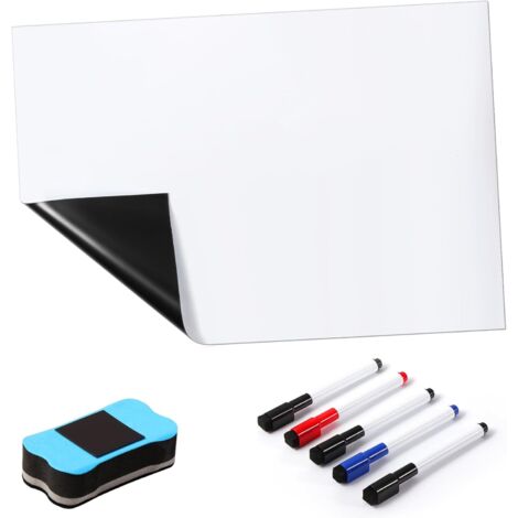 Blendura A3 Magnet-Whiteboard, trocken abwischbare magnetische Kühlschranktafel mit 5 Markern und Schwamm für Wochenplaner, Küchenlisten und magnetische Memotafeln (1/5)