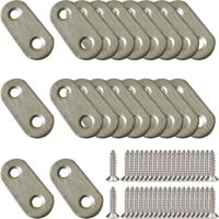 20 Stück 37 x 16 mm Winkelverbinder, Edelstahlverstärkung, Winkelverbinder-Reparaturplatten, Befestigungswinkel, mit Schrauben