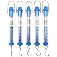 Fünf transparente zylindrische Federdynamometer für Physikexperimente, 1 N, 5 N, 10 N, 20 N, 30 N