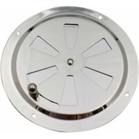 Rundes 125-mm-Lüftungsgitter, Edelstahl 316, verstellbare Öffnung, 4 vorgebohrte Löcher für einfache Montage