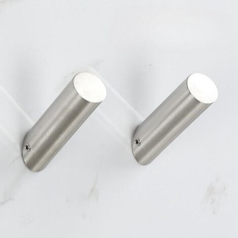 2er-Set minimalistische, weitwinklige Wandhaken aus Edelstahl – ohne Sockel – ideal für Familien, Häuser und Wohnungen – Silber (1/4)