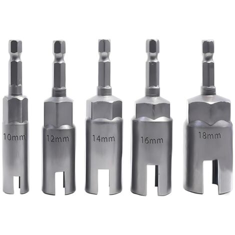 Set mit 5 1/4"-Sechskant-Tieflochbohrern - 10-18 mm - Bohrwerkzeug für Muttern, Schrauben, Bolzen und Platten - Ideal für Heimwerker (1/5)
