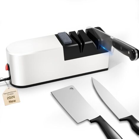 Elektrischer 5-in-1-Messerschärfer – Professionelles Diamant-Schärfsystem für gerade Messer – Verschiedene Härtegrade für Reparaturen, Schärfen, Küche und Garten (1/5)