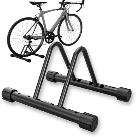 Verstellbarer Fahrradständer aus schwarzem Stahl – für die Garage (innen/außen) – kompatibel mit Rennrädern und Mountainbikes – ideal für Hobbyradfahrer (1/5)