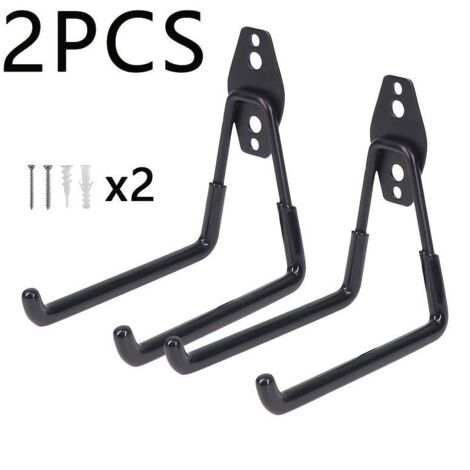 Set mit 2 polierten, herzförmigen Metall-Wandhaken – Hohe Tragkraft – Ideal für Heimwerker, Garagen, Werkstätten und Werkzeug – Schwarz (1/4)