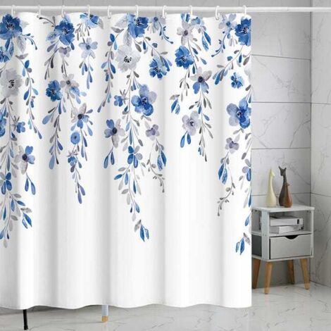 Wasserdichter Duschvorhang aus Polyester mit Blumen- und Pflanzenmuster (180 x 180 cm) (1/5)