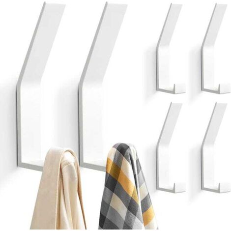 (Weiß) 6 Haken, moderner Stil, geeignet für Jacken, Mäntel, Kleidung, Schals, Taschen usw. (1/4)
