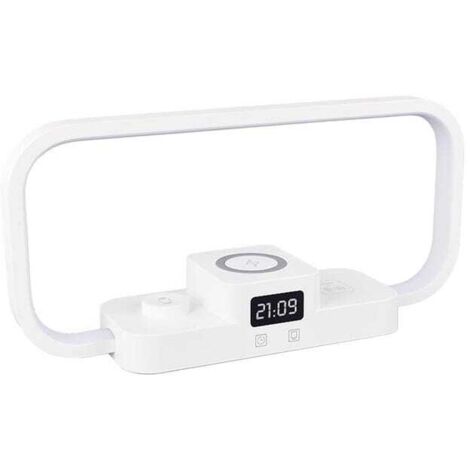 LED-Nachttischlampe (weiß), 3-in-1-Schreibtischlampe mit kabelloser Ladefunktion, kann als Nachtlicht verwendet werden, mit Display (1/5)
