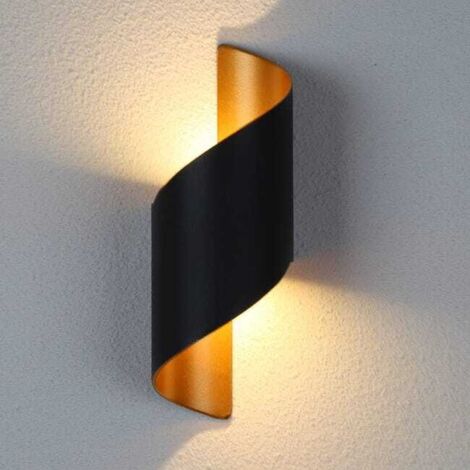 Moderne Wandleuchte für den Innenbereich (schwarz), 10 W, spiralförmig, für den Außenbereich geeignet, aus Metall, warmweiße LED-Beleuchtung 3000 K, für Bars. (1/5)