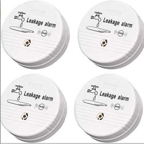 (Batterien nicht enthalten, 4er-Pack) Wasserleckmelder, batteriebetriebener Leckalarm, 90 dB Wassermelder für Keller (1/4)