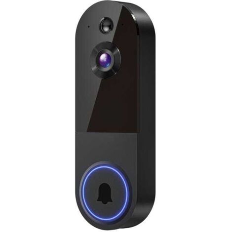 1080p-Videotürklingel (schwarz) mit Gegensprechfunktion, Cloud-Speicher, nur kompatibel mit 2,4-GHz-WLAN (1/5)