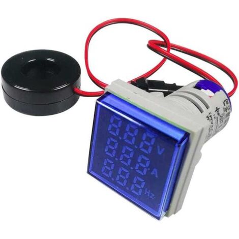 22-mm-Wechselspannungsprüfer (blau), Voltmeter, Amperemeter, Frequenzmesser mit Multifunktions-Multimeter-Bedienfeld, 50–500 V AC / 0–100 A / 0 (1/5)