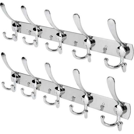 Set aus 2 Garderoben- und Hutablagen aus Edelstahl, Wandhaken aus Aluminiumlegierung für das Badezimmer (1/5)