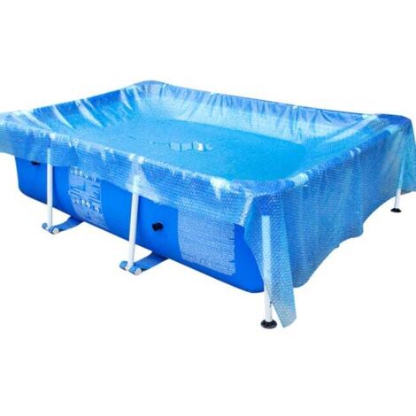 (Blau - Herzförmige Blasen) Blasenpoolabdeckung (rechteckig 300x200cm) (1/5)