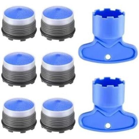 Strahlreglerschlüssel, 6-teiliges Set mit Strahlreglerschlüssel zum Entfernen, 5 Größen (M16,5, 18,5, 21,5, 22, 24) für verdeckte Strahlregler, einfache Montage und Demontage von Spülbecken-Strahlregl (1/5)
