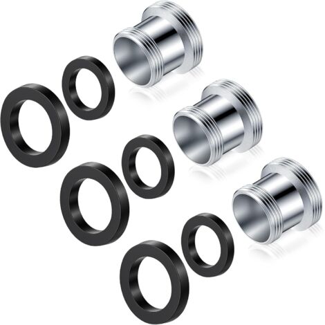 Set mit 3 M18-auf-M22-Wasserhahnadaptern, Außengewinde für Wasserfilter, Wasseranschluss, Adapter mit 6 Gummidichtungen für Spüle, Küche, Strahlregler, Wasserfilter (1/5)