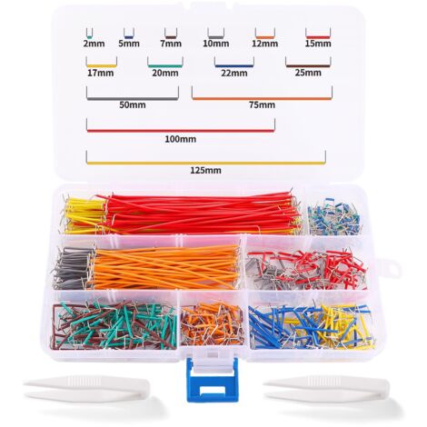 560 Pieces U Shape Breadboard Jumper Cable, Breadboard Jumper Wires, Seamless Jumper Cable, Bread Board Wire, with 2 Tweezers, for DIY Shield, Breadboard (1/5)