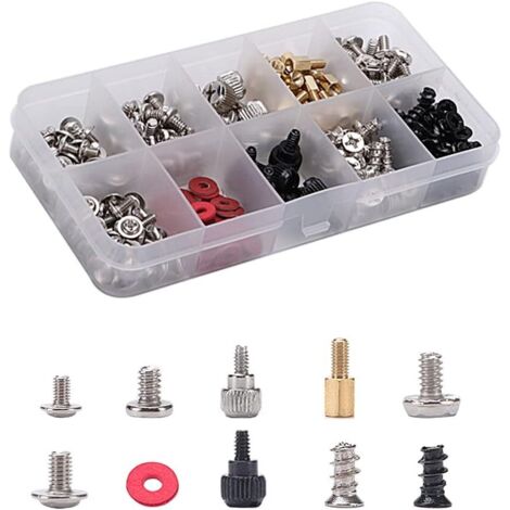 228 Pieces PC Computer Screws Kit, Computer Screw Kit with Plastic Box, for Hard Disk Case Motherboard Fan Power Graphics CD-ROM (1/5)