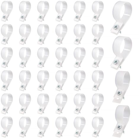 40 Pieces 23mm (1 Inch) R-Type Cable Tie Wire Clip, Nylon Plastic Cables Clips with 40 Pieces Screws, for Wire Management (White) (1/5)