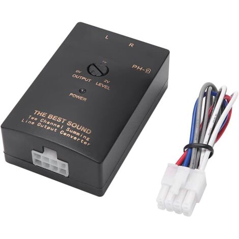 2 Channel Up To Down RCA Line Output Converter Car Line Converter Output Adapter For Car Amplifier Black (1/5)