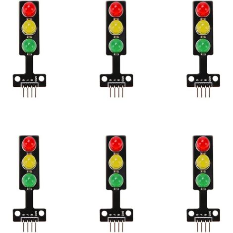 6pcs Mini Traffic Light Display Module, 5V 8mm LED Display Board Module for Traffic System Model, Compatible with Arduino Raspberry Pi (1/5)