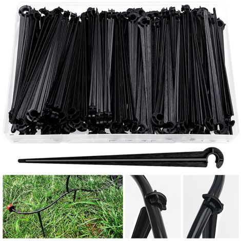 100 Pieces Irriging Drip Pipe Support Stakes, for Drip Tube 4/7 mm, for Vegetable Gardens, Flowerbeds (1/5)