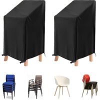 Set mit 2 Schutzhüllen für Gartenstühle, 75 x 75 x 120 cm, winterfest, wasserdicht, winddicht, für Balkonstühle und Gartensessel