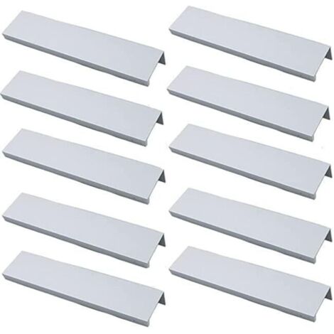 (Blanc)Lot de 10 Poignée Dorée Poignée de Meuble Dorée - Poignée Invisible Poignee de Meuble Cuisine Dorée Poignée Meuble Dorée en Alliage d'Aluminium Entraxe 160mm
