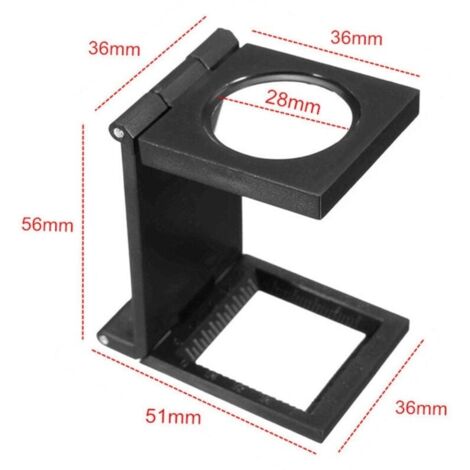 Loupe de Table Compte-fils , Pliable Compteur de fils en métal , grossissement de 10x , loupe de lecture pour travail , bureau maison , réparation , hobby , artisanat , journaux,Loupe (1/5)
