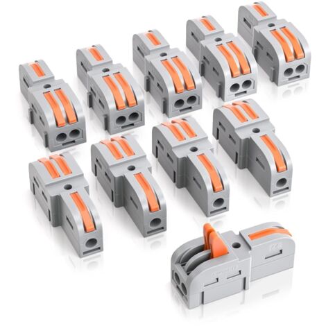 10 pinces de connexion 1 - in - 2 - out pour connecter trois animaux avec levier connecteur de câble avec pince de 0,2-4mm² pour projets de bricolage