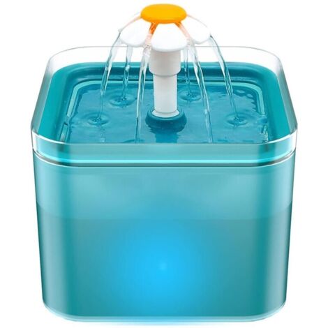 Fontaine a Eau Chat, Fontaine à Eau pour Chat Ultra Silencieux, Fontaine a Eau avec Lumière LED, 2 litres, Filtration Multiple, Fournir de l'eau Courante, Trois Modes D'écoulement de l'eau--