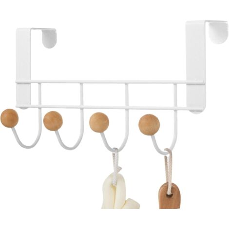 Patère De Porte À Suspendre 4 Crochets, Porte Manteau Pour Porte Sans Percage, Suspension Porte Manteau, Porte-serviettes Organisateur De Salle De Bain