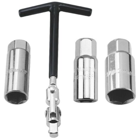 Jeu de 4 clés à bougie d'allumage 16/18/21 mm, clé à bougie universelle pour voiture et moto, extracteur de bougies d'allumage, jeu de clés à bougie d'allumage