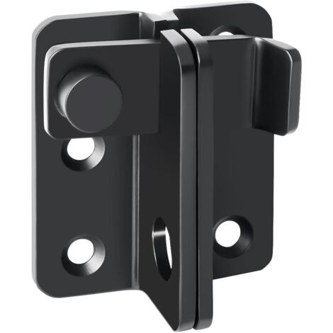 Verrou Porte Exterieur Loquet Porte Interieure, Verrou Portail Coulissante Serrure Volet à Bascule Boulon pour Fenêtre, Placard et Jardin, Noir Mat en Acier Inoxydable, Moyen, EMS3005-B (1/5)