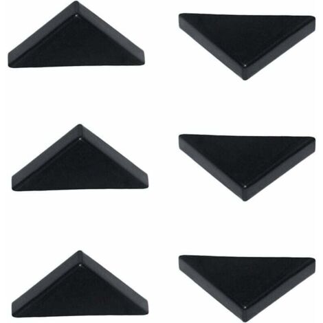 6 mm Protecteurs d'angle Noir pour Verre Pointu, Miroir, Carreaux de céramique, Couvre-Coins à Triple Forme 20 pièces
