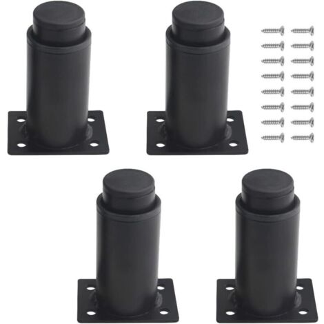 (8 à 12 cm, noir)Lot de 4 pieds de meubles réglables en métal robuste pour table, lit, canapé