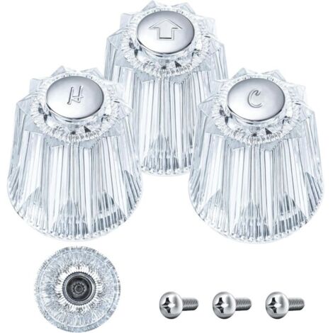 Poignées de rechange pour robinet de douche 3 pièces, compatibles avec les robinets de baignoire et de douche Price Pfister Contessa et Windsor, remplacement du bouton chaud et froid