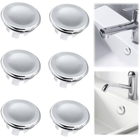 Lot de 6 Bouchons de Trop-Plein placage Débordement d'Évier de Lavage de Salle de Bains de Cuisine Couvercle de Trop-Plein pour Lavabo Bouchon Trop Plein Evier Pour Lavabo,Salle de Bain,Cuisine