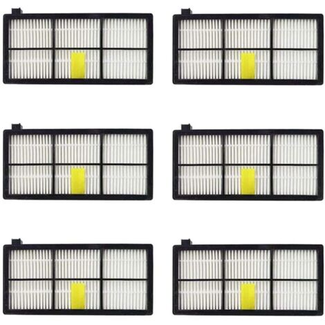 6 Pièces Filtres de Remplacement pour l'aspirateur iRobot 800 900 800 805 860 896 900 960 966