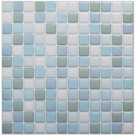 3D Mosaique Carrelage Adhesif Mural Imperméable Auto-adhésif Sticker Carrelage 23.6X23.6cm pour Cuisine Salle de Bain-4 pièces