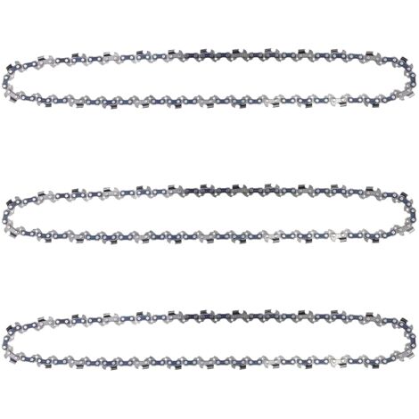 Lot de 3 Chaînes pour Tronçonneuses, Chaine Tronconneuse pour Guide-Chaîne de 14" (35 cm), Chaine de Tronconneuse, 52 Maillons d'Entraînement, Chaîne de Tronçonneuse Faible Rebond