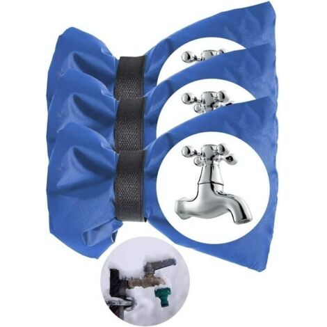 Cache Robinet Exterieur Couvre-Robinet pour Hiver Antigel Étanche Couverture de Protection de Robinet de Jardin Extérieur Grande Taille 3pcs (Bleu)