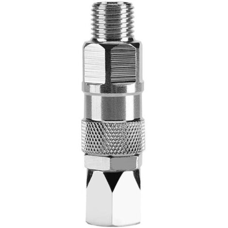 Joint pivotant de tuyau de pistolet de pulvérisation haute pression sans air en acier inoxydable de 1/4 pouce, connecteur de prise de pulvérisateur de peinture à joint pivotant de tuyau rotatif 360 (1/5)