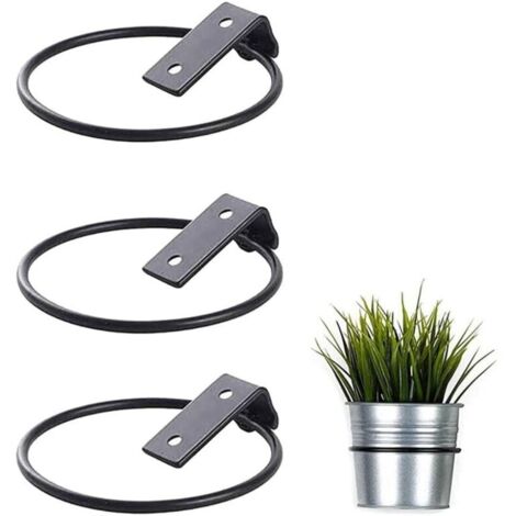 Lot de 3 Support Mural pour Pot de Fleur,Support de pot de Fleur Pliable en Métal, mur de Support de pot de Fleur Extérieur de Jardin à la Maison (17,5 x 15 x 6,2 cm)