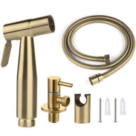 Douchette WC Vaporisateur Bidet Pulvérisat 150 cm,couleur or (1/5)