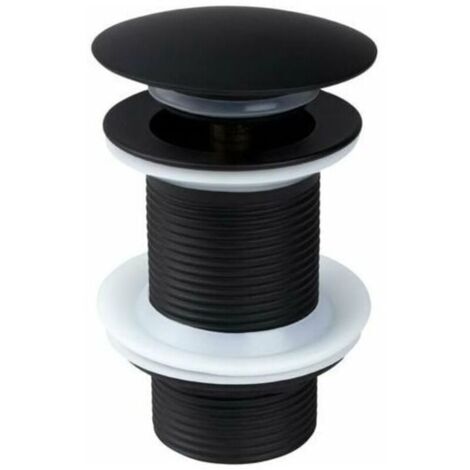 Bonde de Lavabo Noir Sans Trop Plein, Bonde de Lavabo Pop Up Noir Universelle, Bonde de Vidage Sans Trop Plein, Bonde de Vidange Sans Trop Plein, Bonde Pop Up Automatique pour Vasque a Poser,