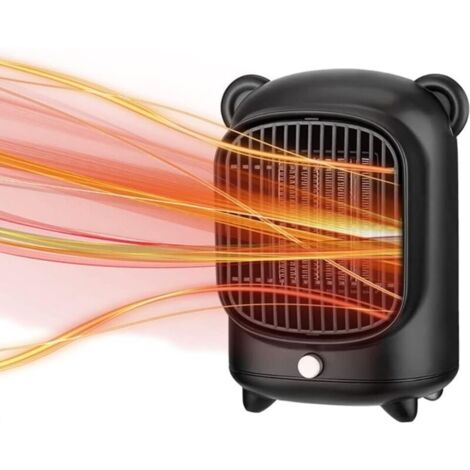 Chauffage D'appoint, Radiateurs Électriques 500W, Radiateurs Soufflants en Céramique, Radiateurs Personnels avec Protection Contre La Surchauffe pour Le Bureau À Domicile,Noir